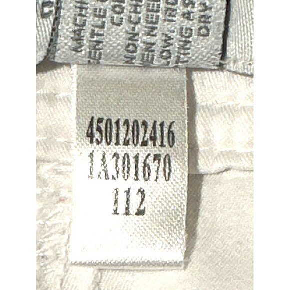 Chicos Zenergy White Cotton Capri Pants Drawstring Hem Side Zip Pockets Size 1 - Picture 9 of 12